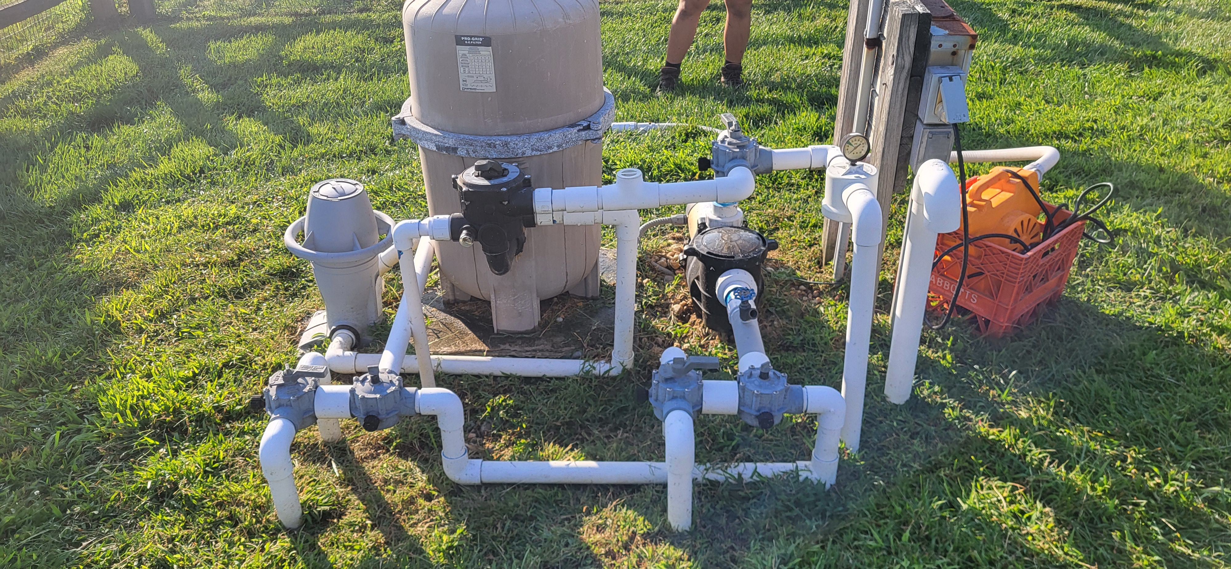 Old pool equipment before replacement